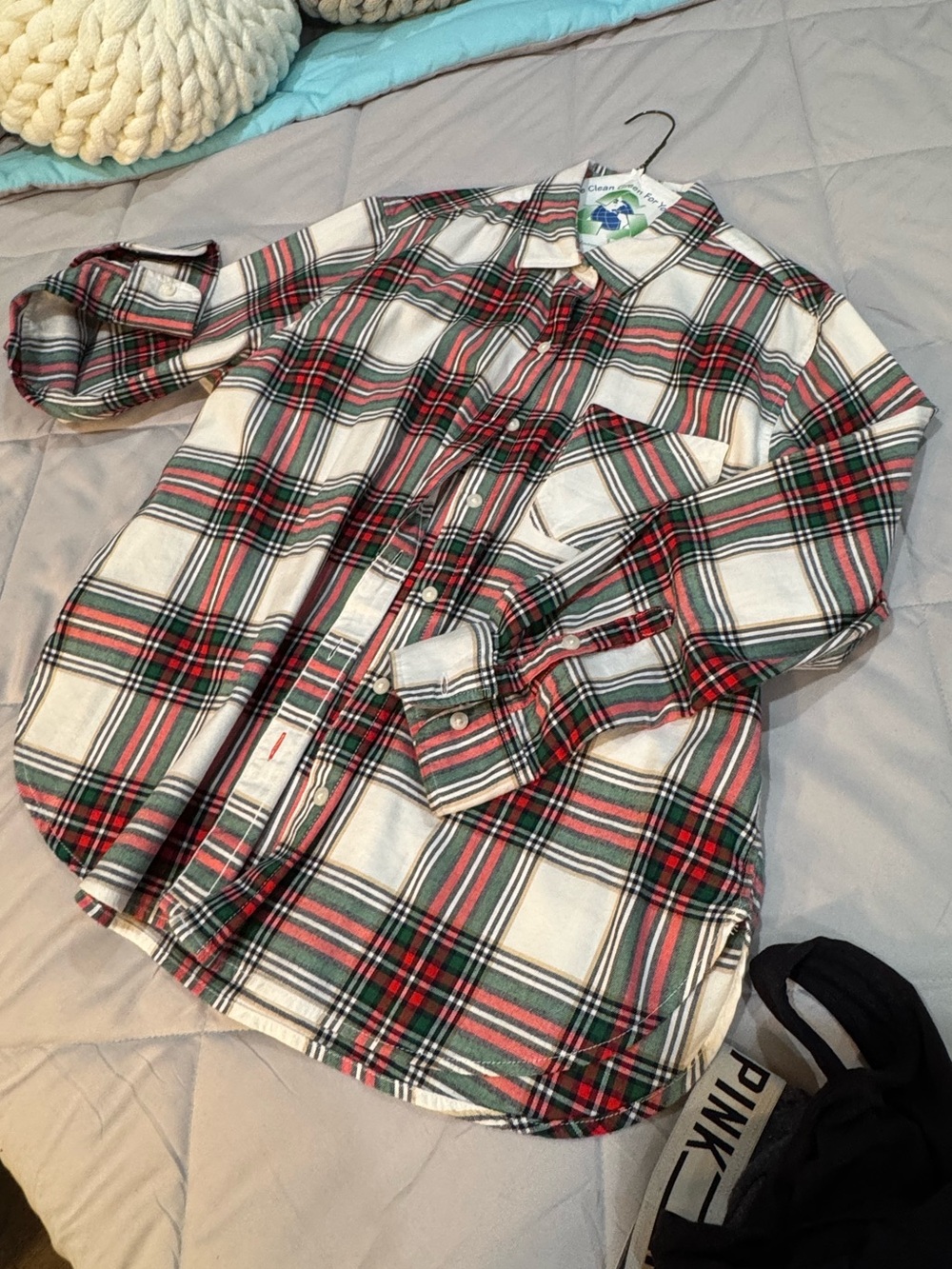Womens plaid shirt / blouse/ button down / aerie